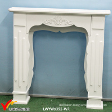 Country Rustic White Wooden Fireplace Mantel